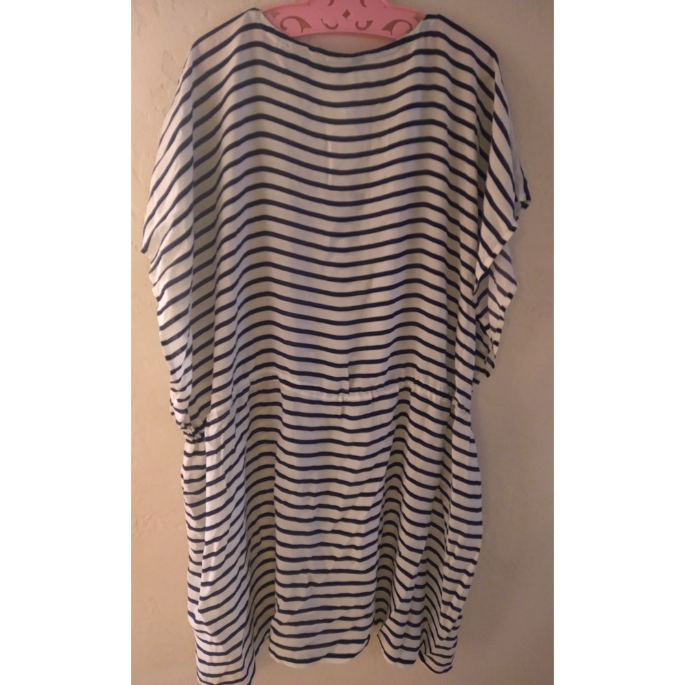 Lands End Woman's Sheer Oversized Short Sleeve Swim Cover-up Dress L 14/16 - Picture 2 of 8